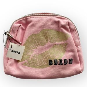 Buxom Pink and Gold Lip Cosmetic Bag